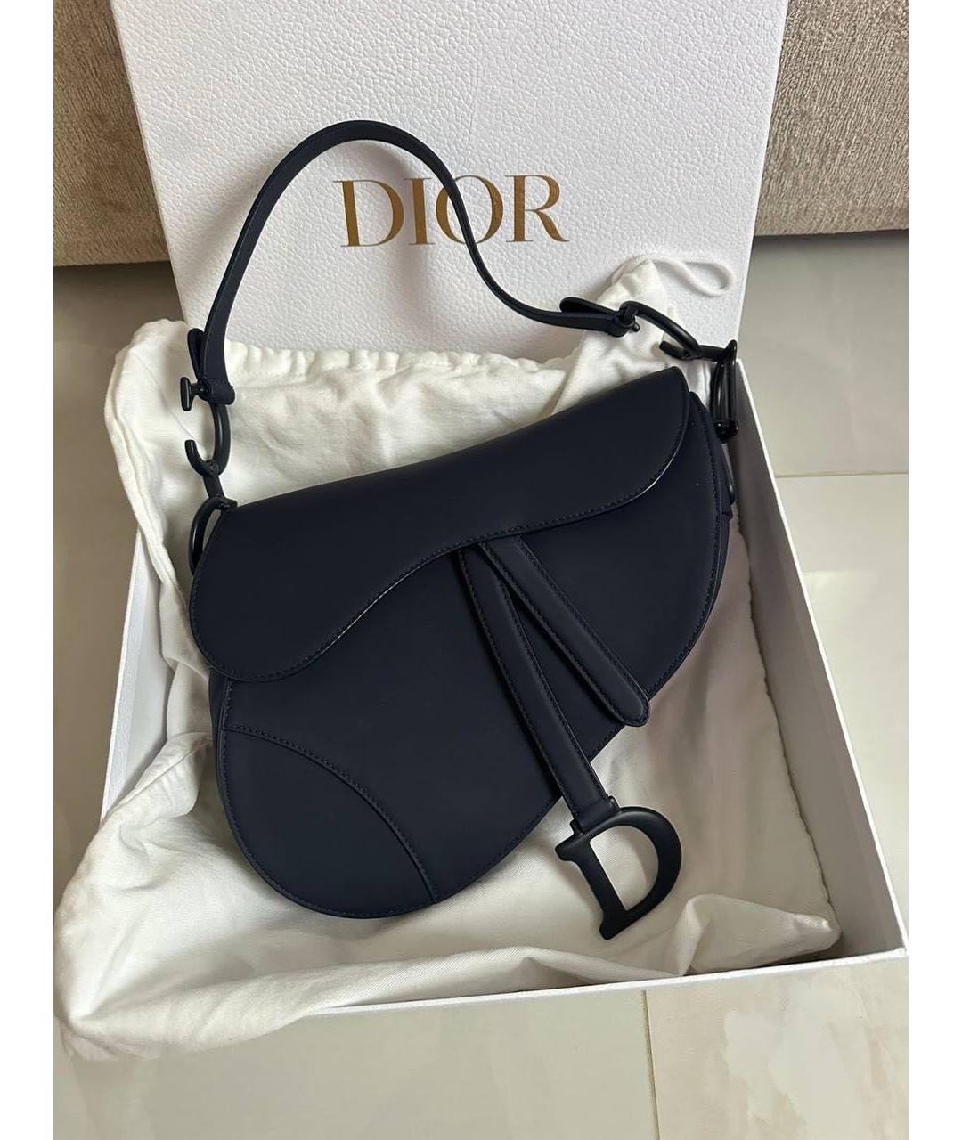 CHRISTIAN DIOR Черная кожаная сумка через плечо, фото 8