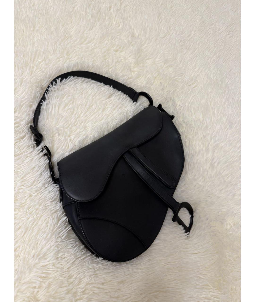 CHRISTIAN DIOR Черная кожаная сумка через плечо, фото 2