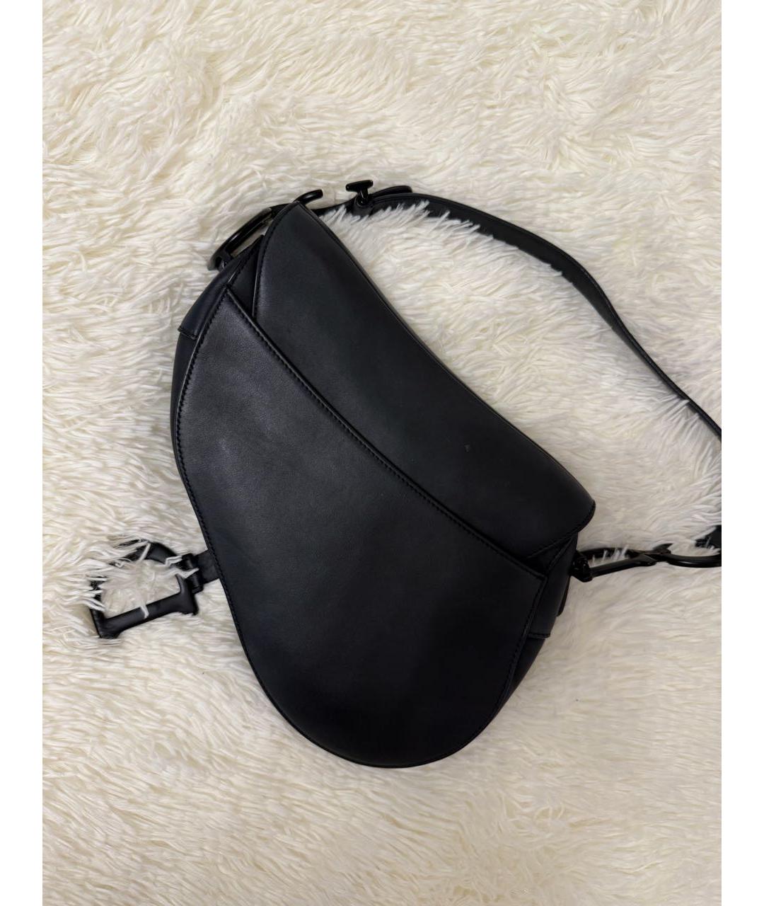 CHRISTIAN DIOR Черная кожаная сумка через плечо, фото 6
