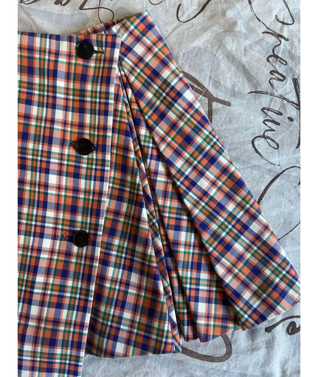 CHRISTIAN DIOR Мульти хлопковая юбка мини, фото 3