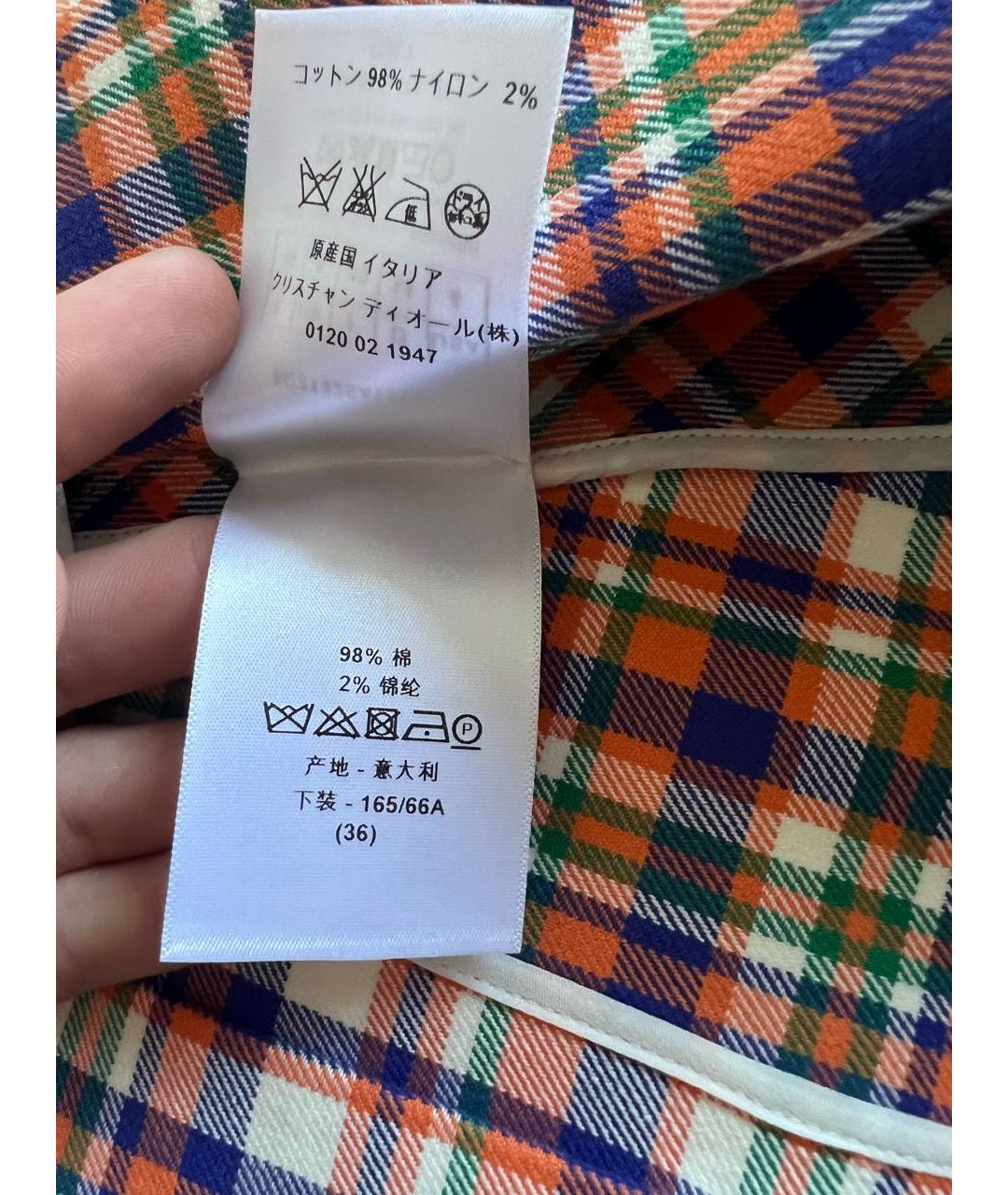 CHRISTIAN DIOR Мульти хлопковая юбка мини, фото 7