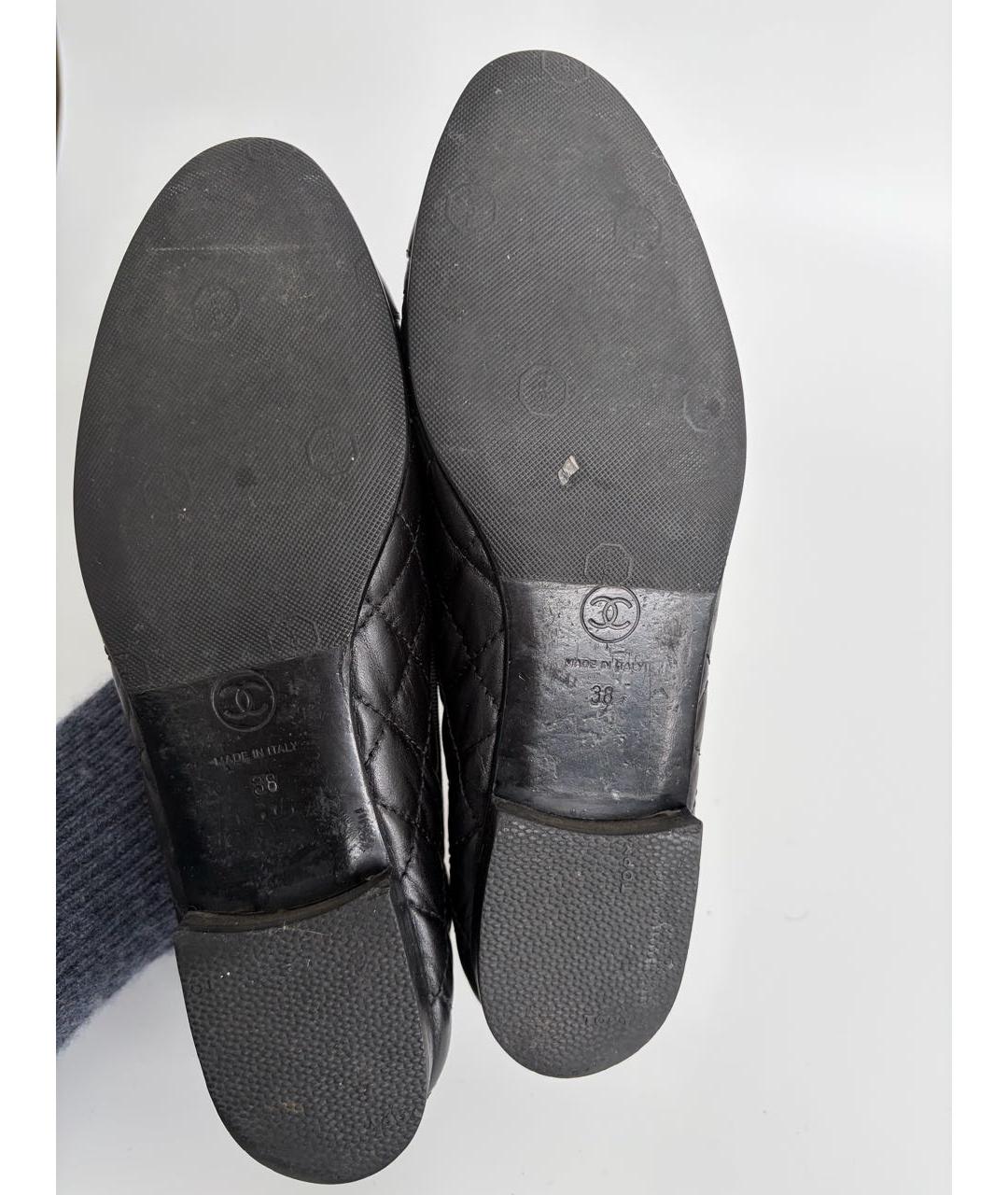 CHANEL Черные кожаные балетки, фото 3