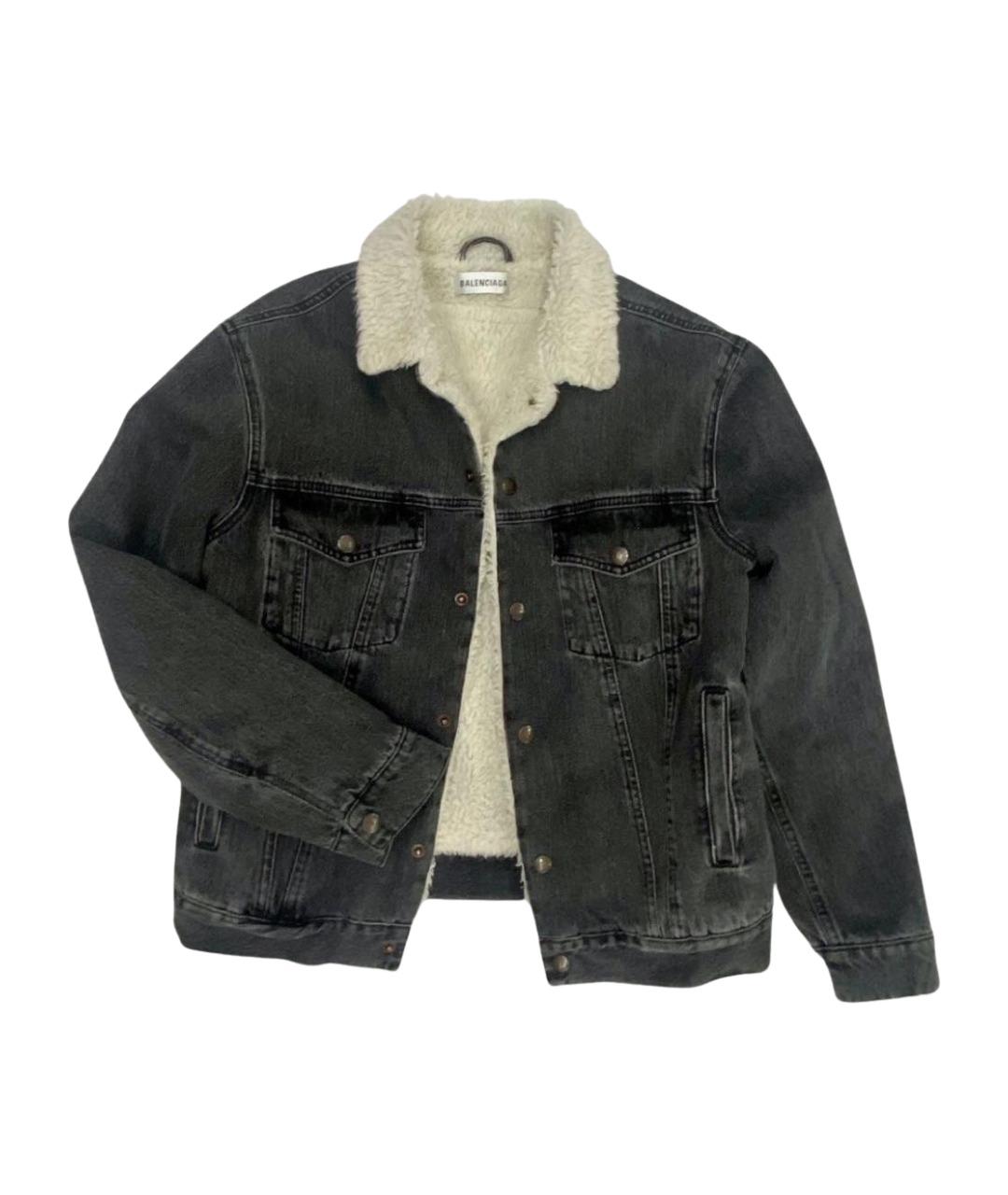 BALENCIAGA Антрацитовая деним куртка, фото 1