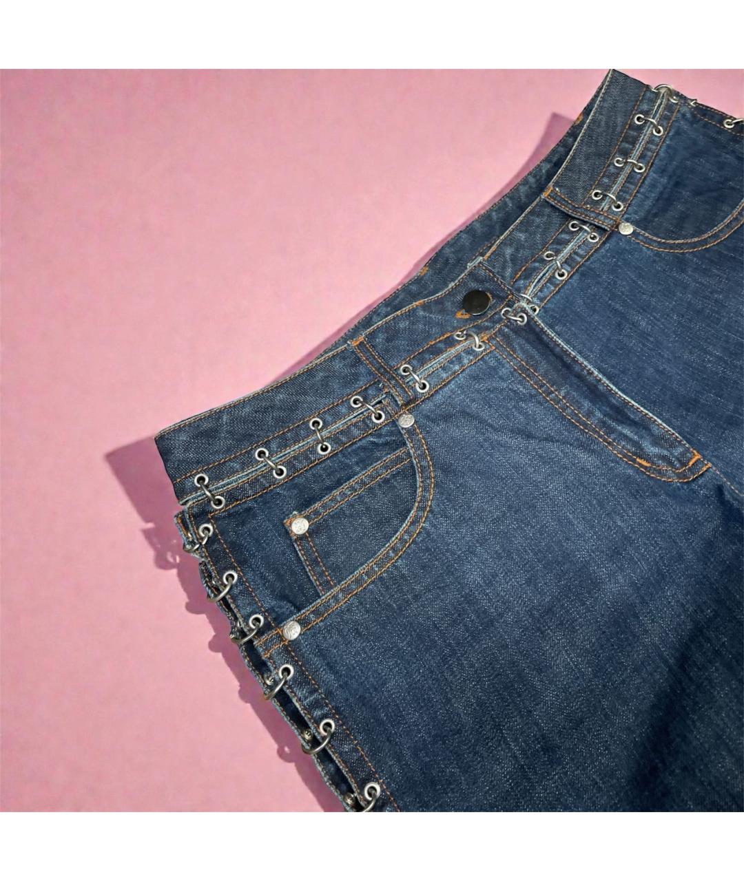 JEAN PAUL GAULTIER Темно-синие хлопковые прямые джинсы, фото 8