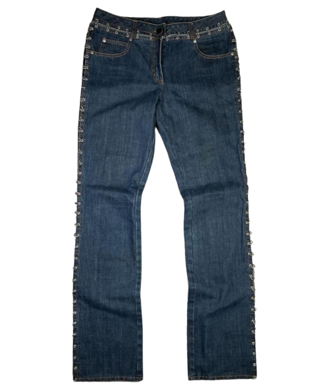 JEAN PAUL GAULTIER Темно-синие хлопковые прямые джинсы, фото 1
