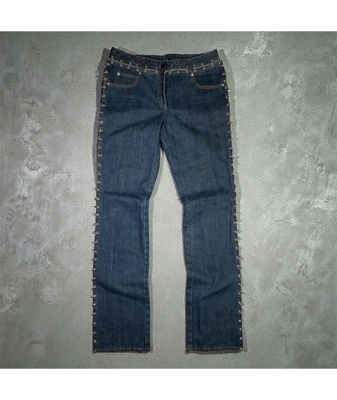 JEAN PAUL GAULTIER Темно-синие хлопковые прямые джинсы, фото 9