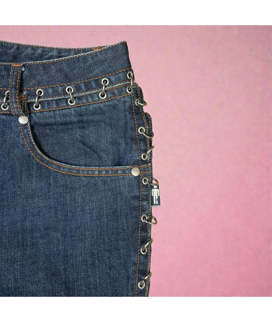 JEAN PAUL GAULTIER Темно-синие хлопковые прямые джинсы, фото 4