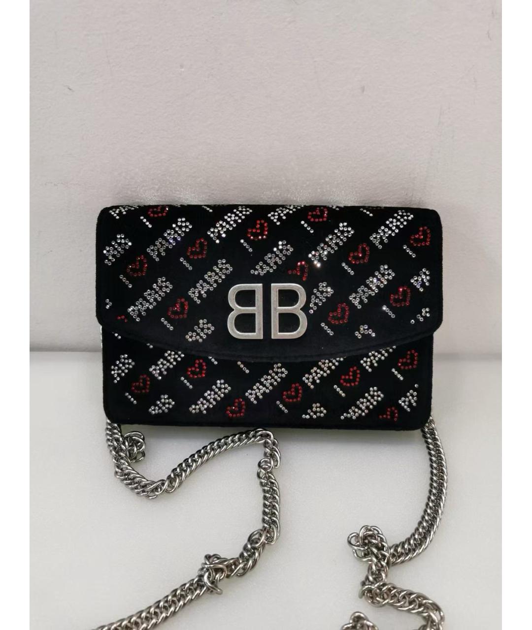 BALENCIAGA Черная кожаная сумка через плечо, фото 2