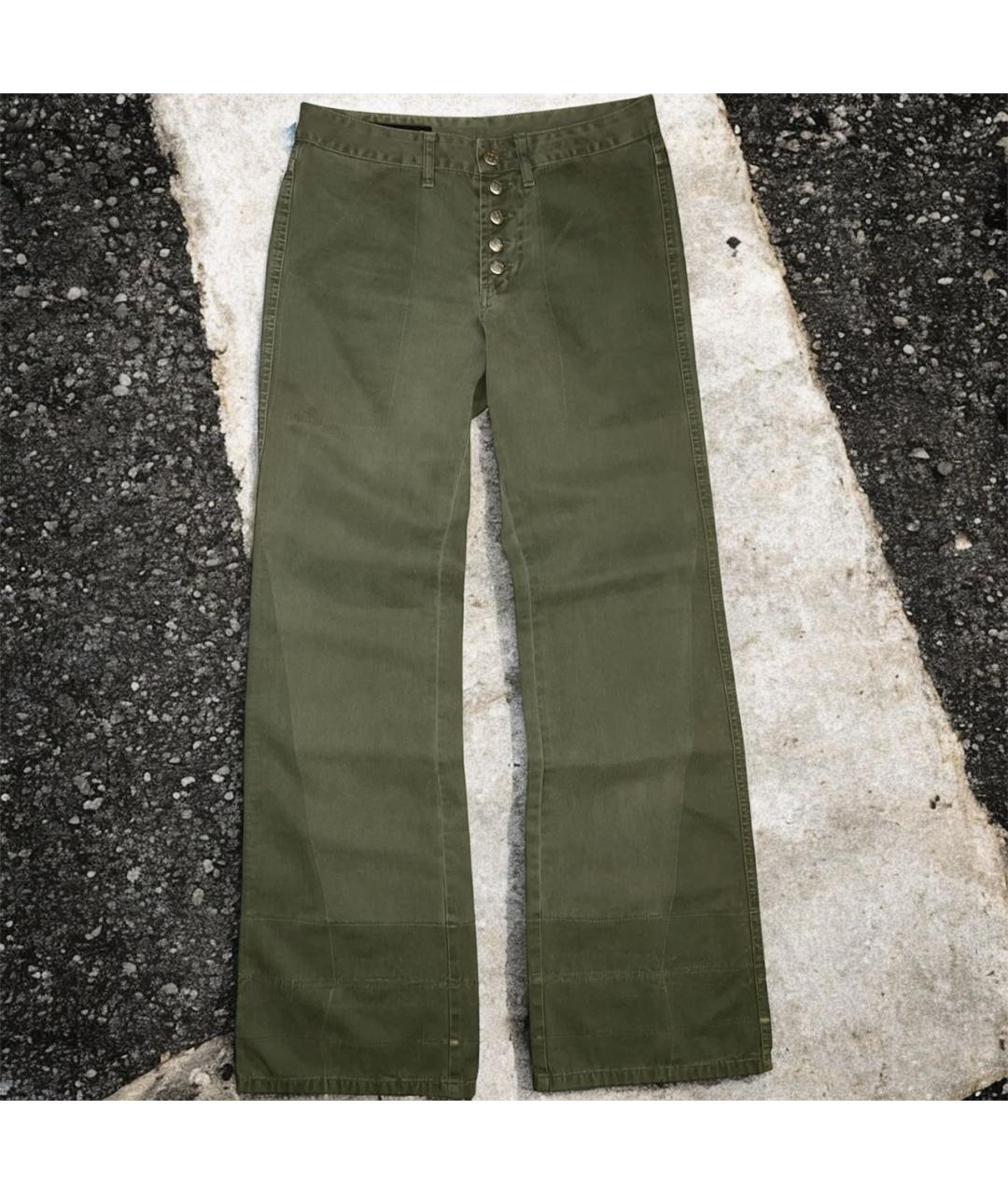 JEAN PAUL GAULTIER Хаки хлопковые брюки широкие, фото 9