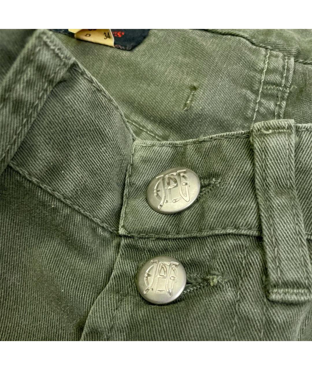 JEAN PAUL GAULTIER Хаки хлопковые брюки широкие, фото 4