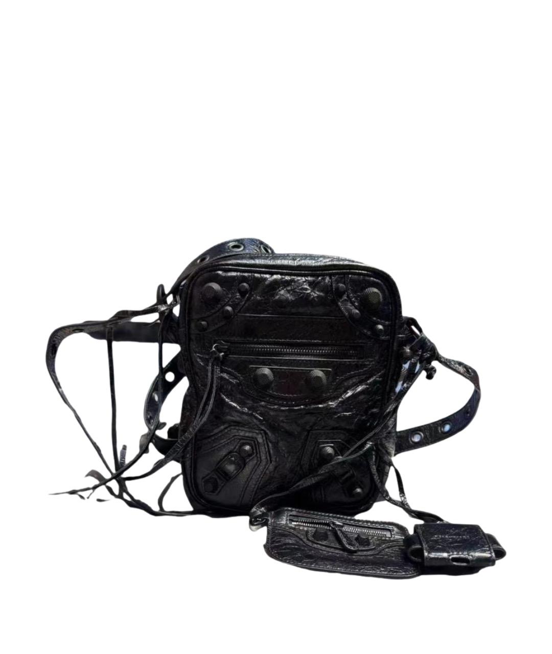BALENCIAGA Черная кожаная сумка через плечо, фото 1