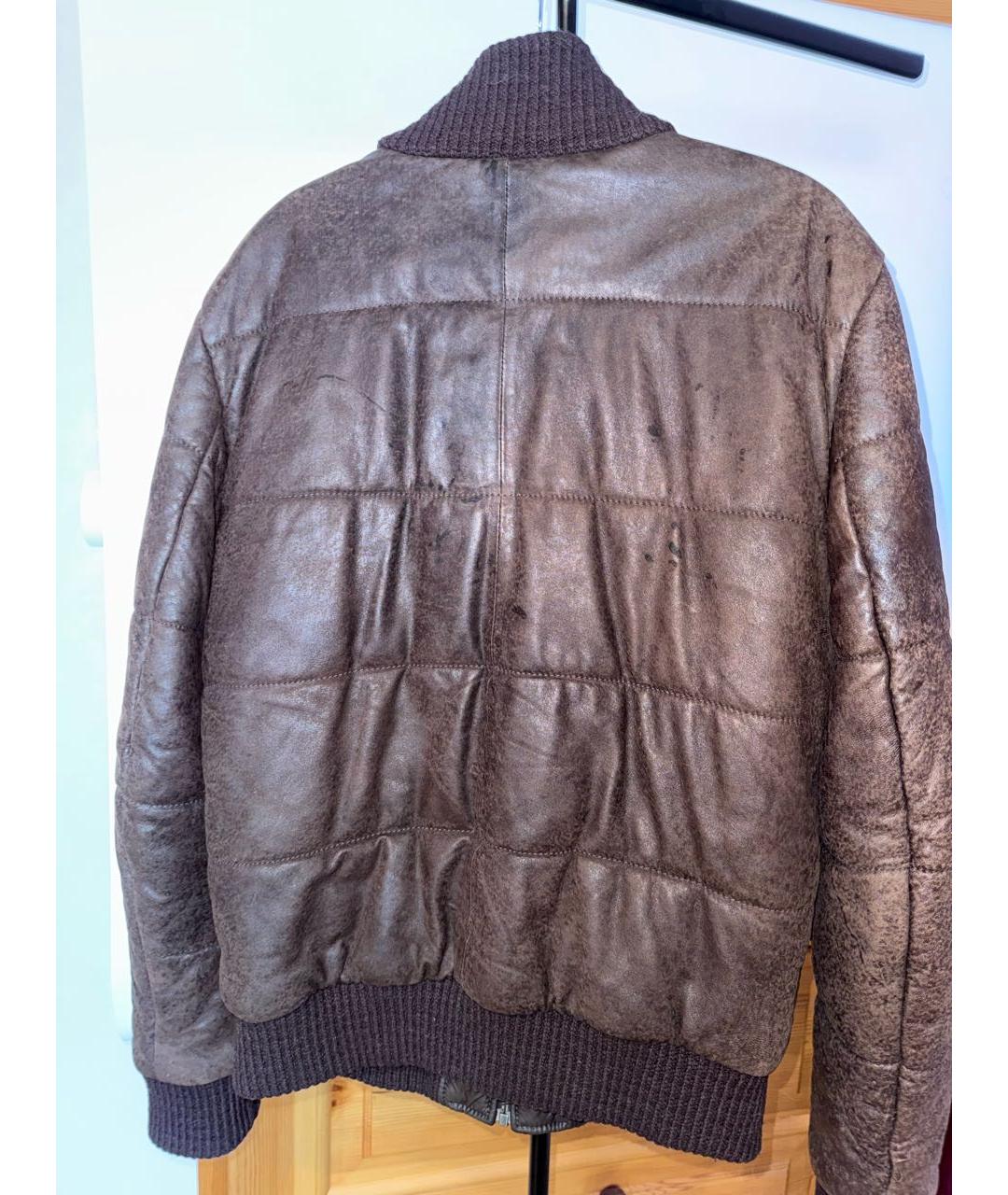 DOLCE&GABBANA Коричневая кожаная куртка, фото 2
