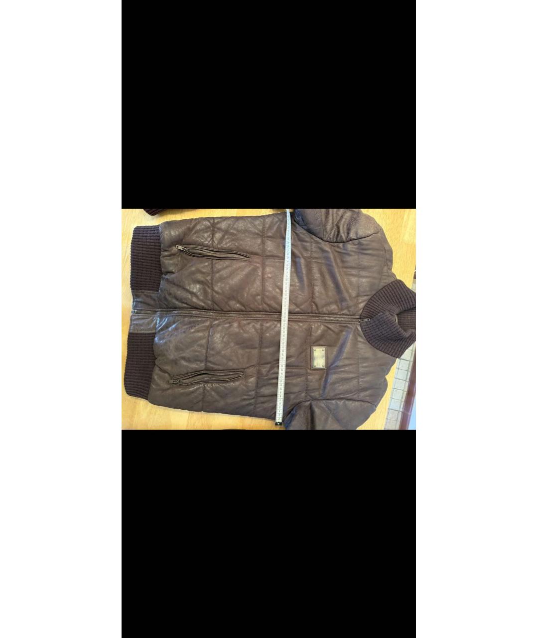 DOLCE&GABBANA Коричневая кожаная куртка, фото 6