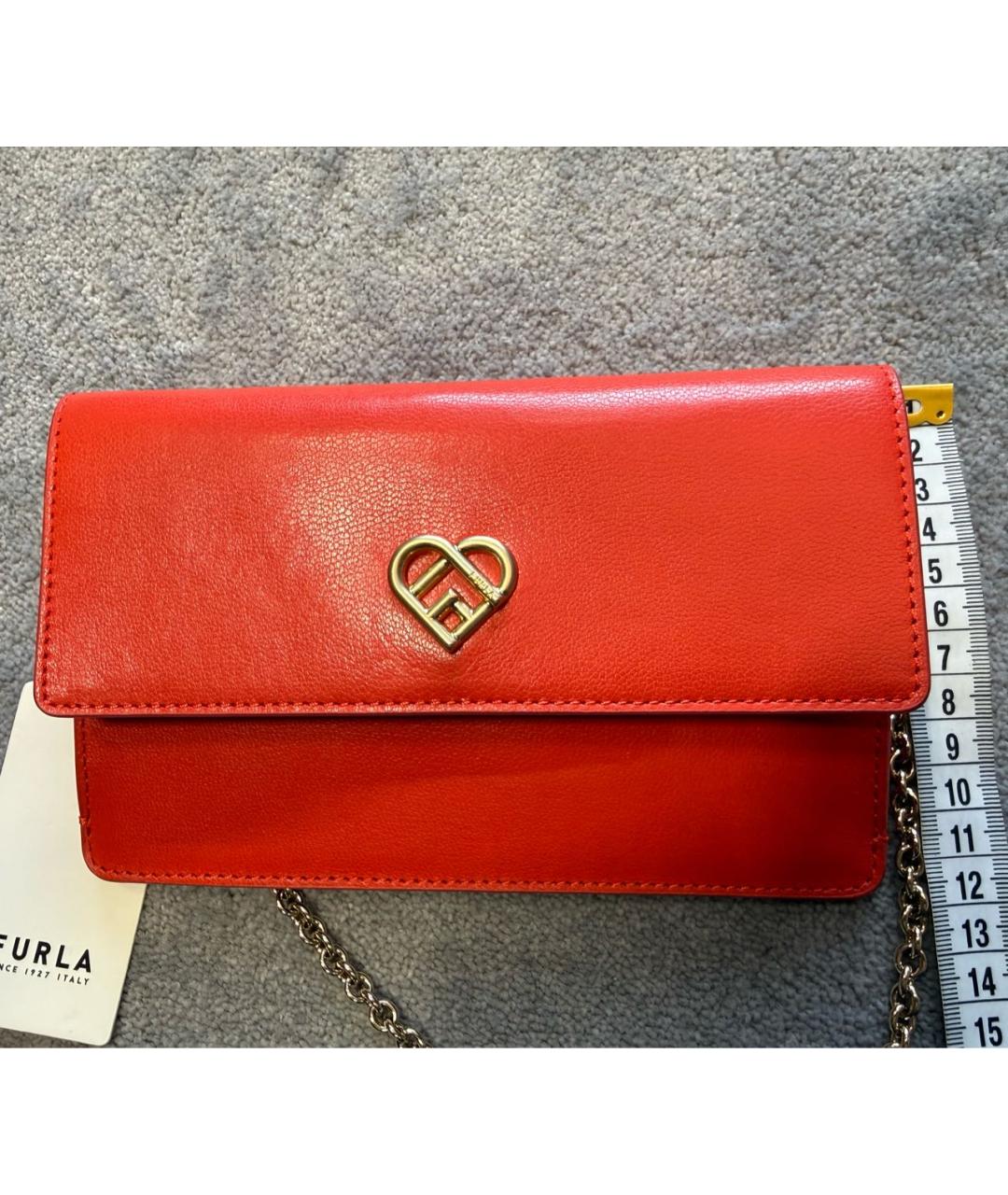 FURLA Красная кожаная сумка через плечо, фото 6