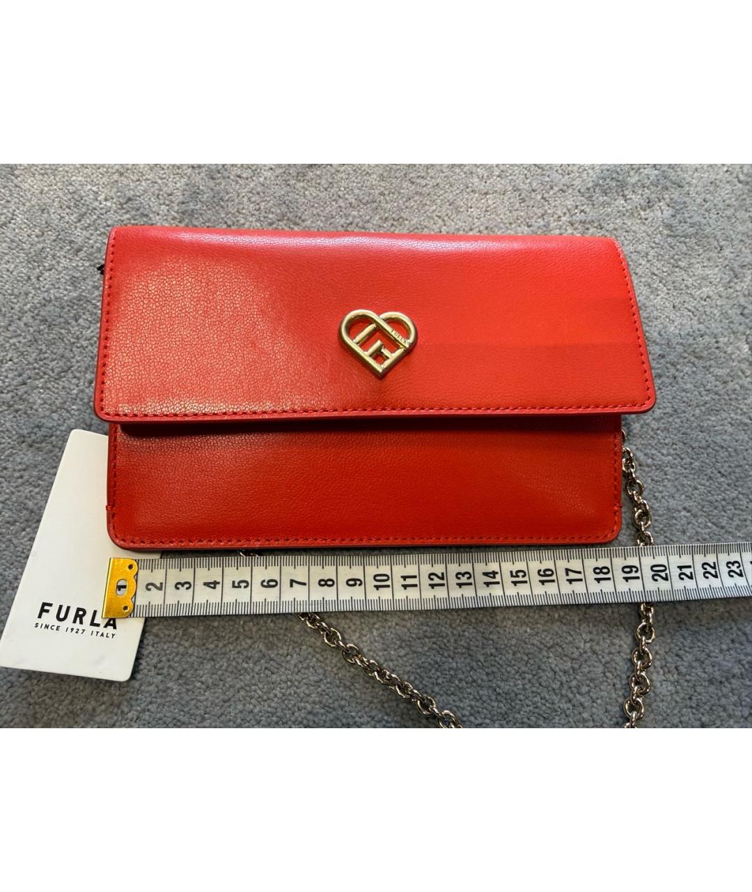 FURLA Красная кожаная сумка через плечо, фото 5