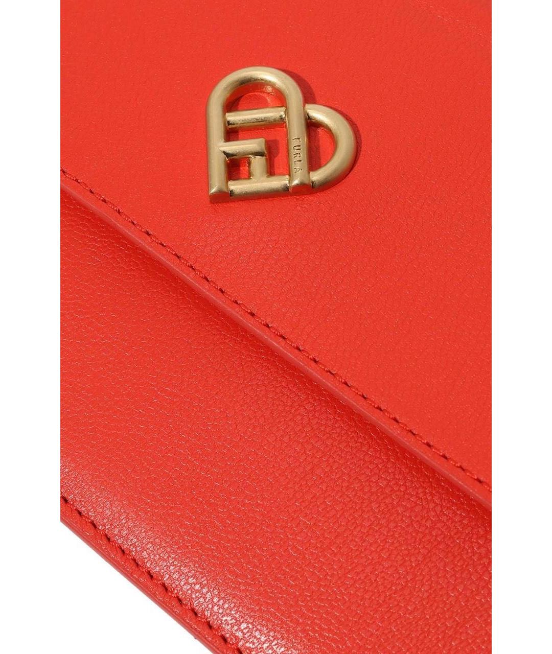 FURLA Красная кожаная сумка через плечо, фото 7