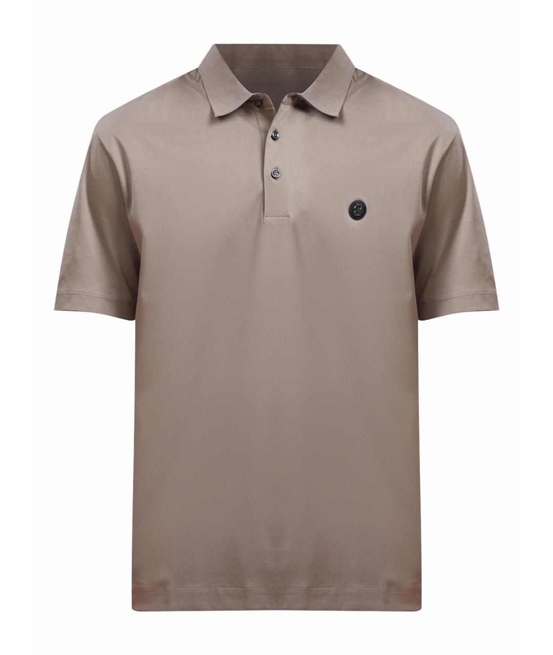 HUGO BOSS Бежевое хлопковое поло с коротким рукавом, фото 1