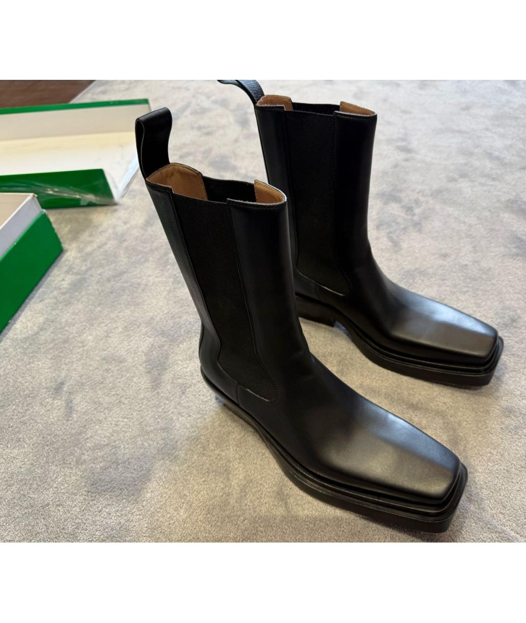 BOTTEGA VENETA Черные кожаные ботильоны, фото 5