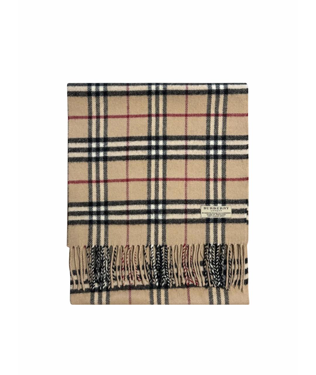 BURBERRY Бежевый шерстяной шарф, фото 1