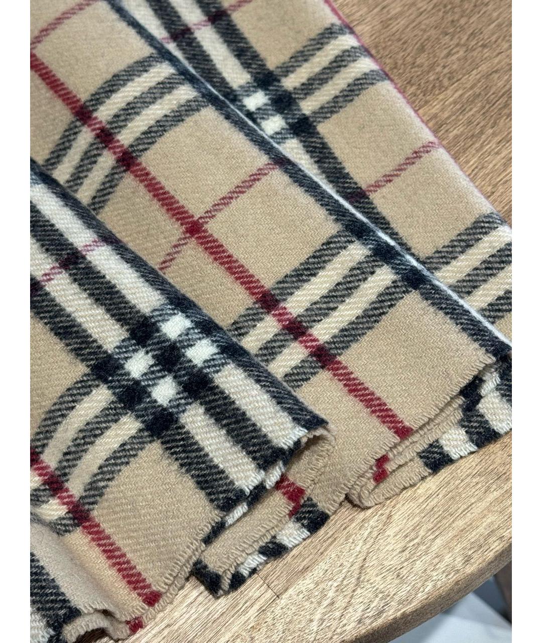BURBERRY Бежевый шерстяной шарф, фото 6