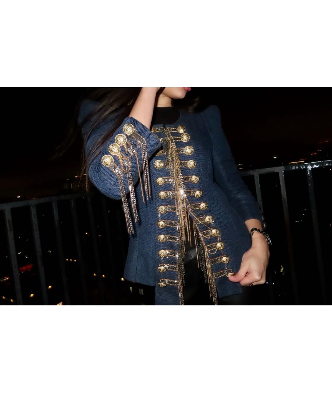 PIERRE BALMAIN Темно-синий хлопковый жакет/пиджак, фото 6
