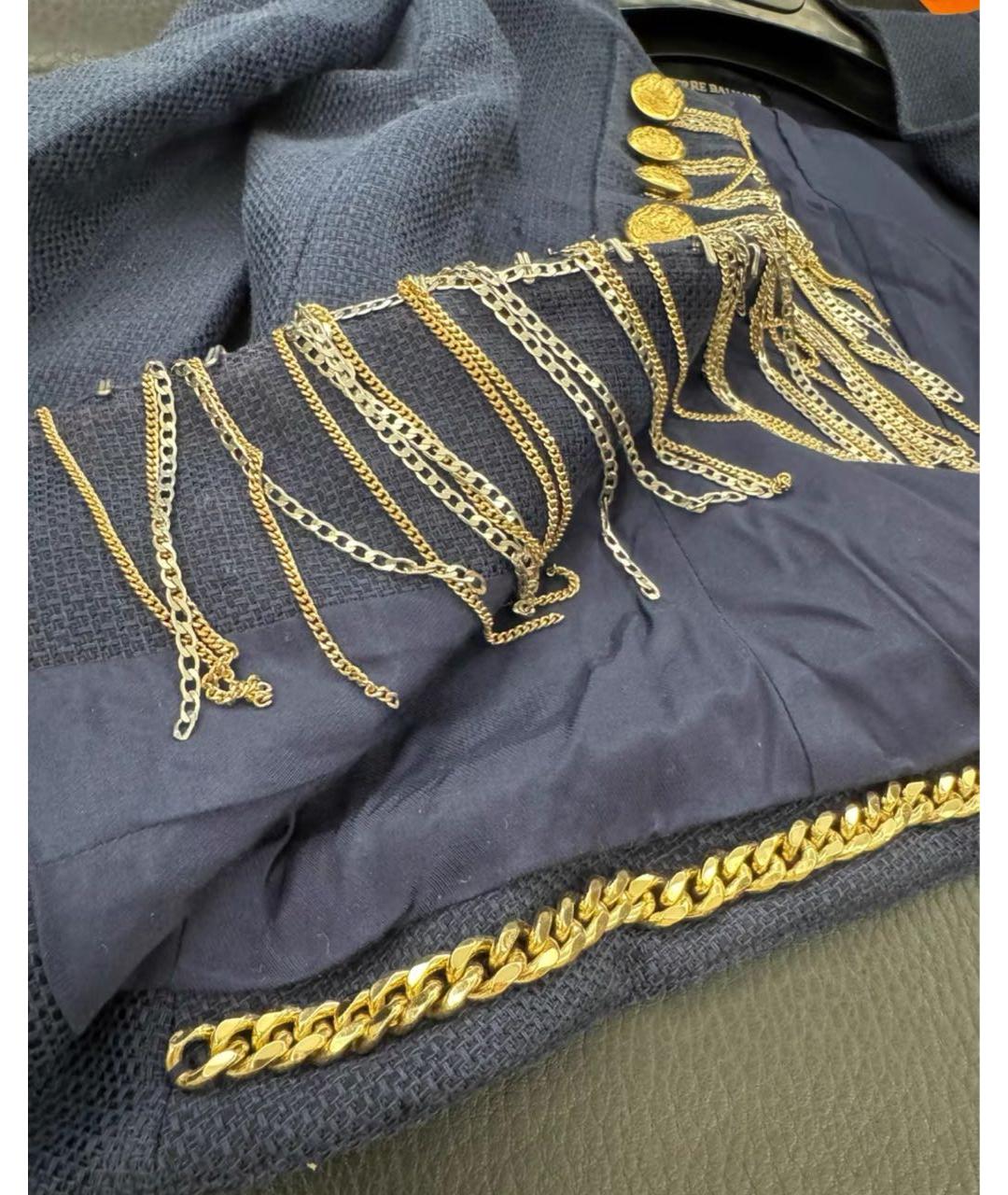 PIERRE BALMAIN Темно-синий хлопковый жакет/пиджак, фото 5