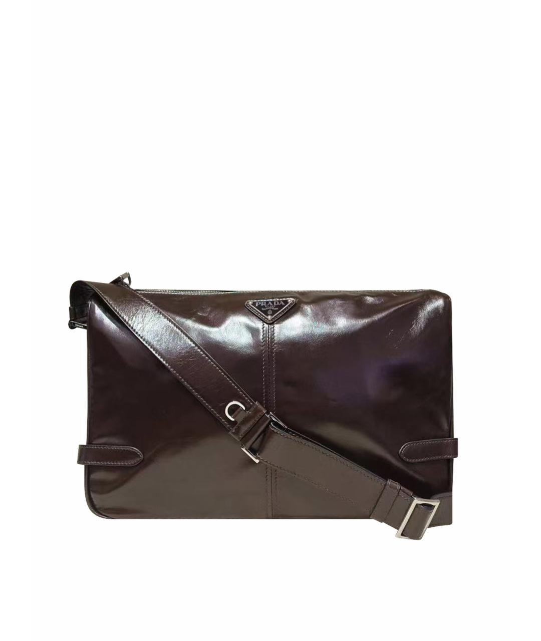 PRADA Коричневая кожаная сумка через плечо, фото 1