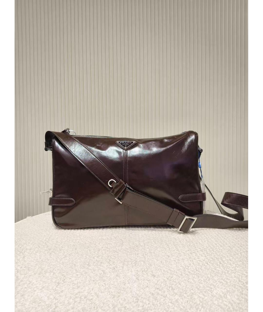 PRADA Коричневая кожаная сумка через плечо, фото 6