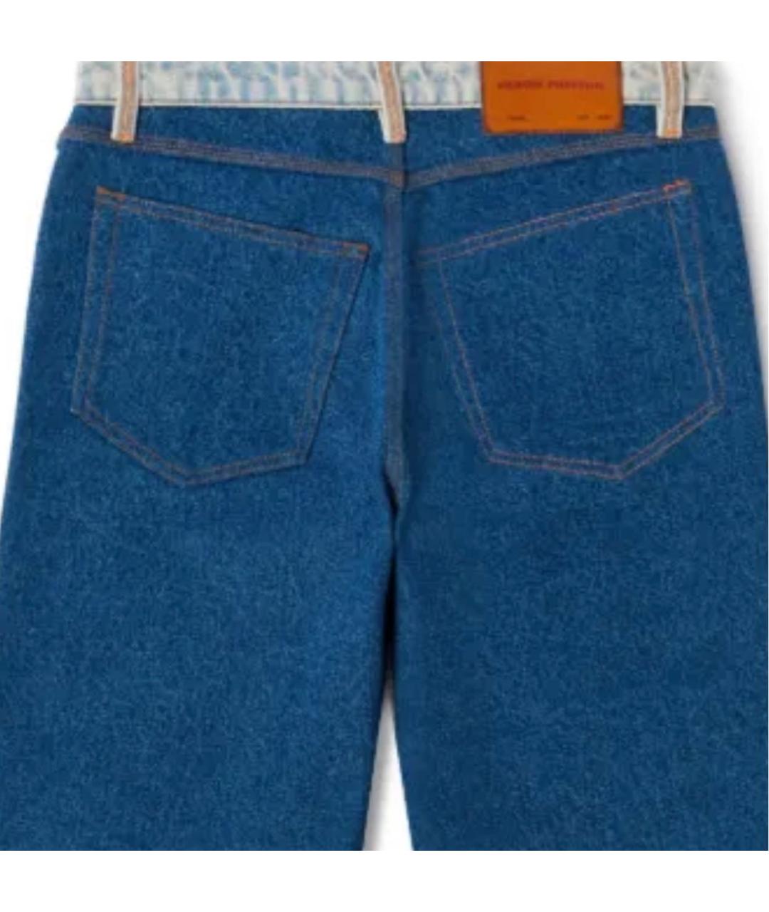 HERON PRESTON Голубые хлопковые прямые джинсы, фото 3