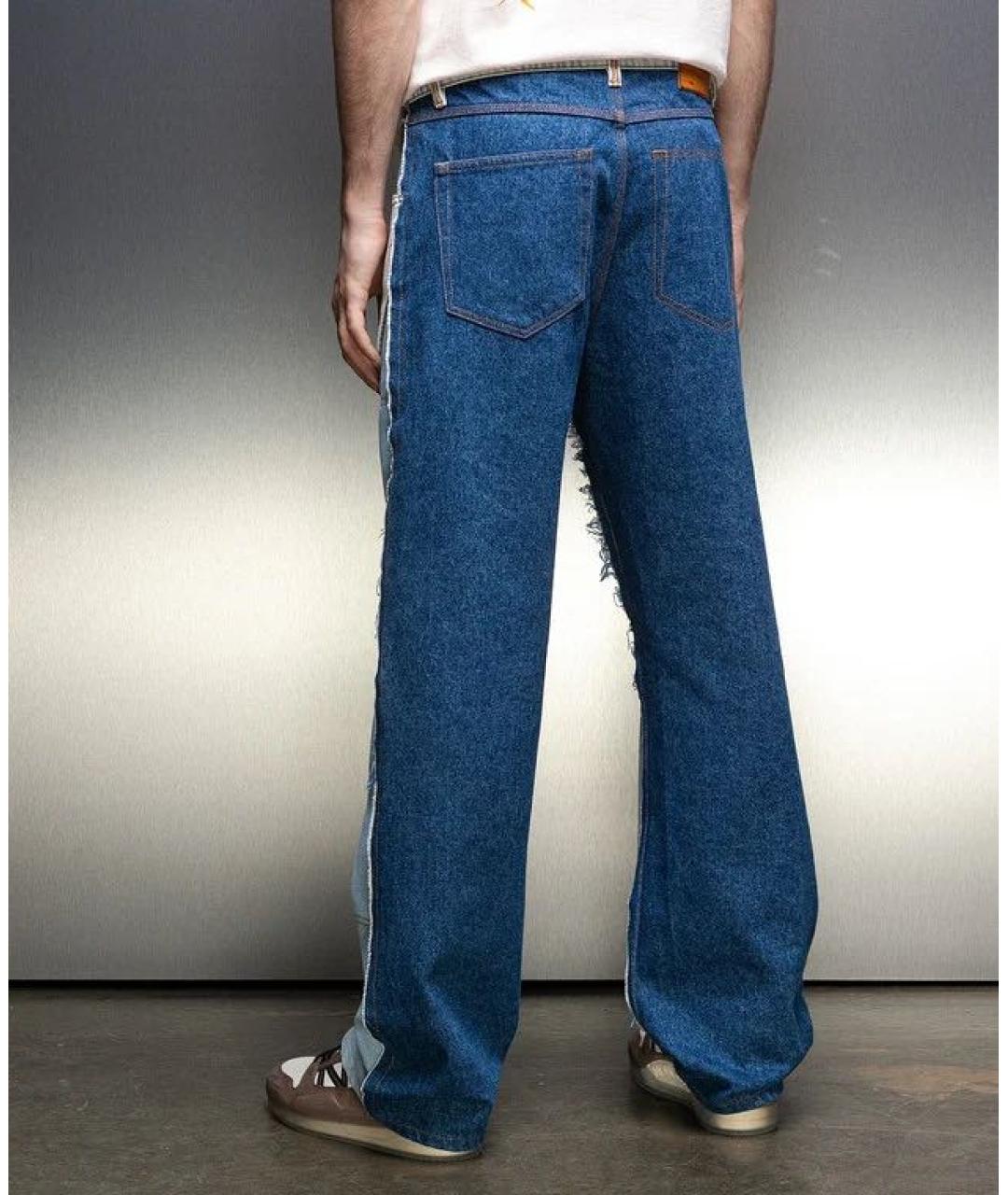 HERON PRESTON Голубые хлопковые прямые джинсы, фото 7