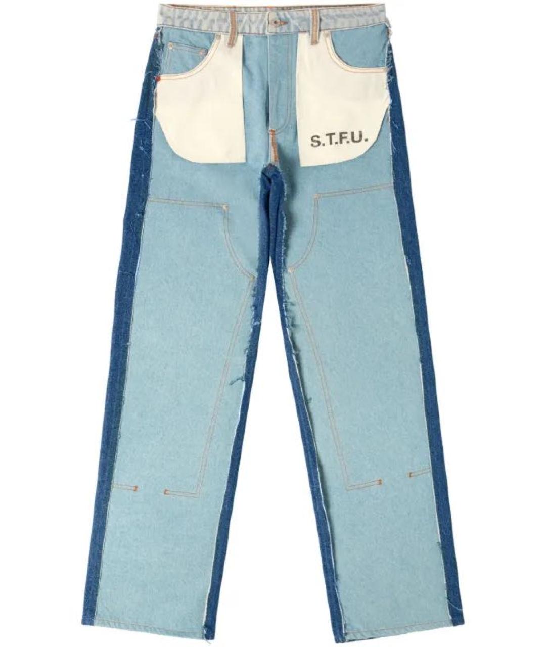 HERON PRESTON Голубые хлопковые прямые джинсы, фото 1