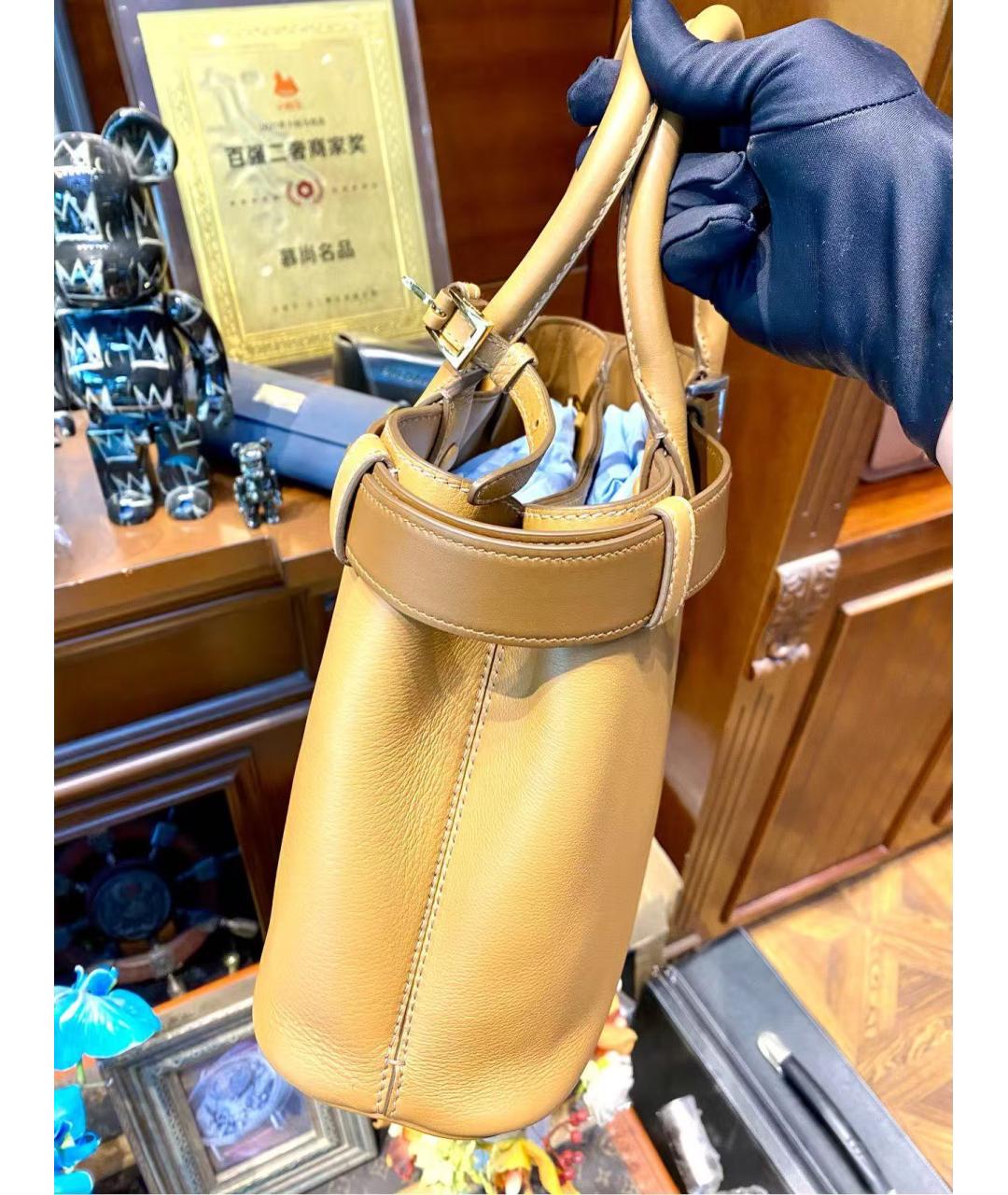 PRADA Коричневая кожаная сумка через плечо, фото 4