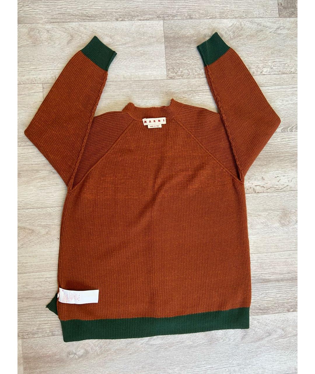 MARNI Оранжевый шерстяной кардиган, фото 8