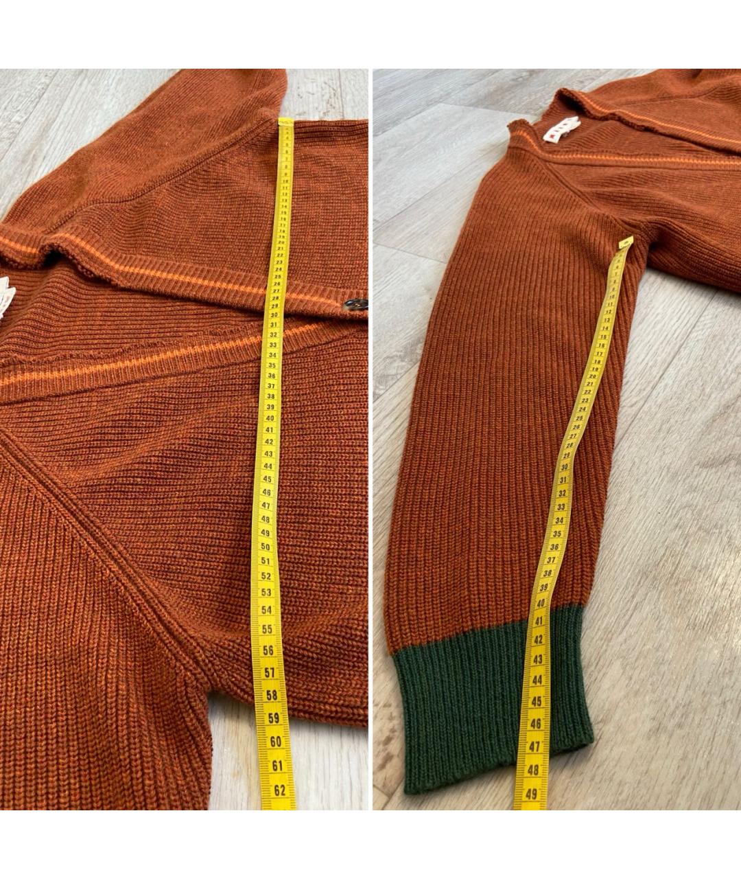 MARNI Оранжевый шерстяной кардиган, фото 6