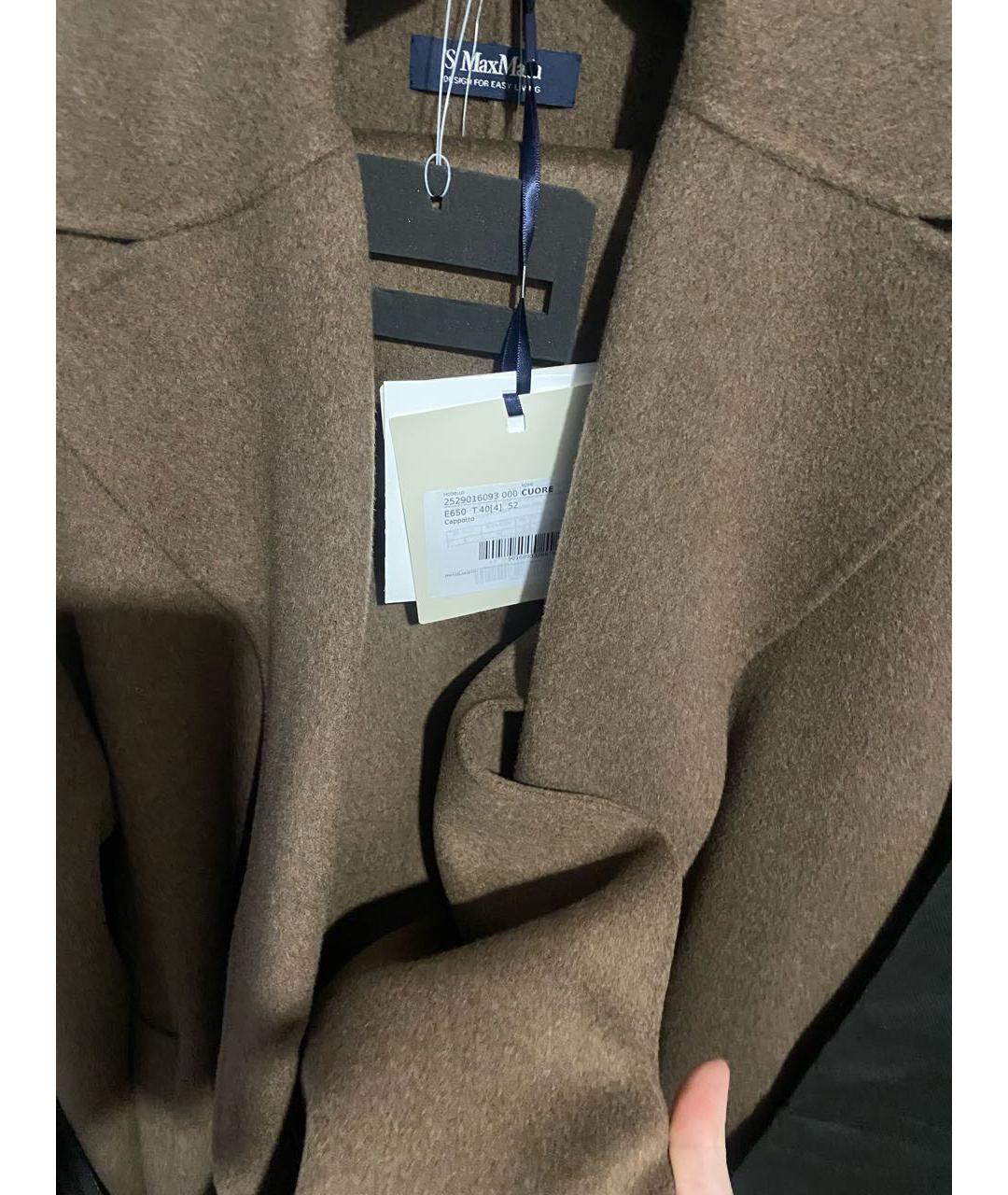 'S MAX MARA Коричневое шерстяное пальто, фото 5