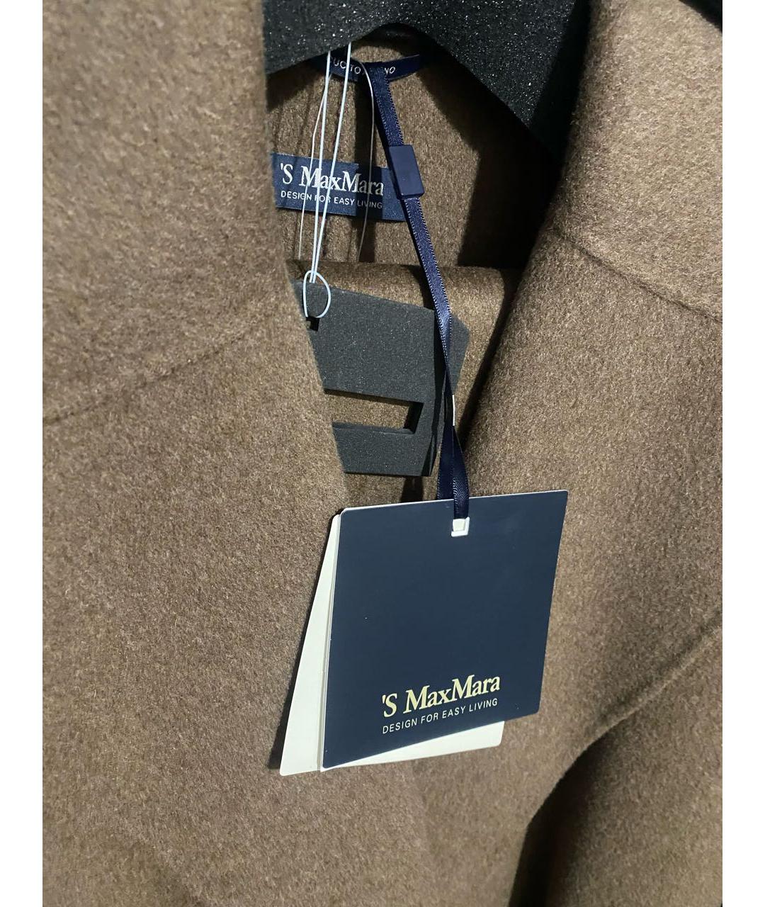 'S MAX MARA Коричневое шерстяное пальто, фото 4
