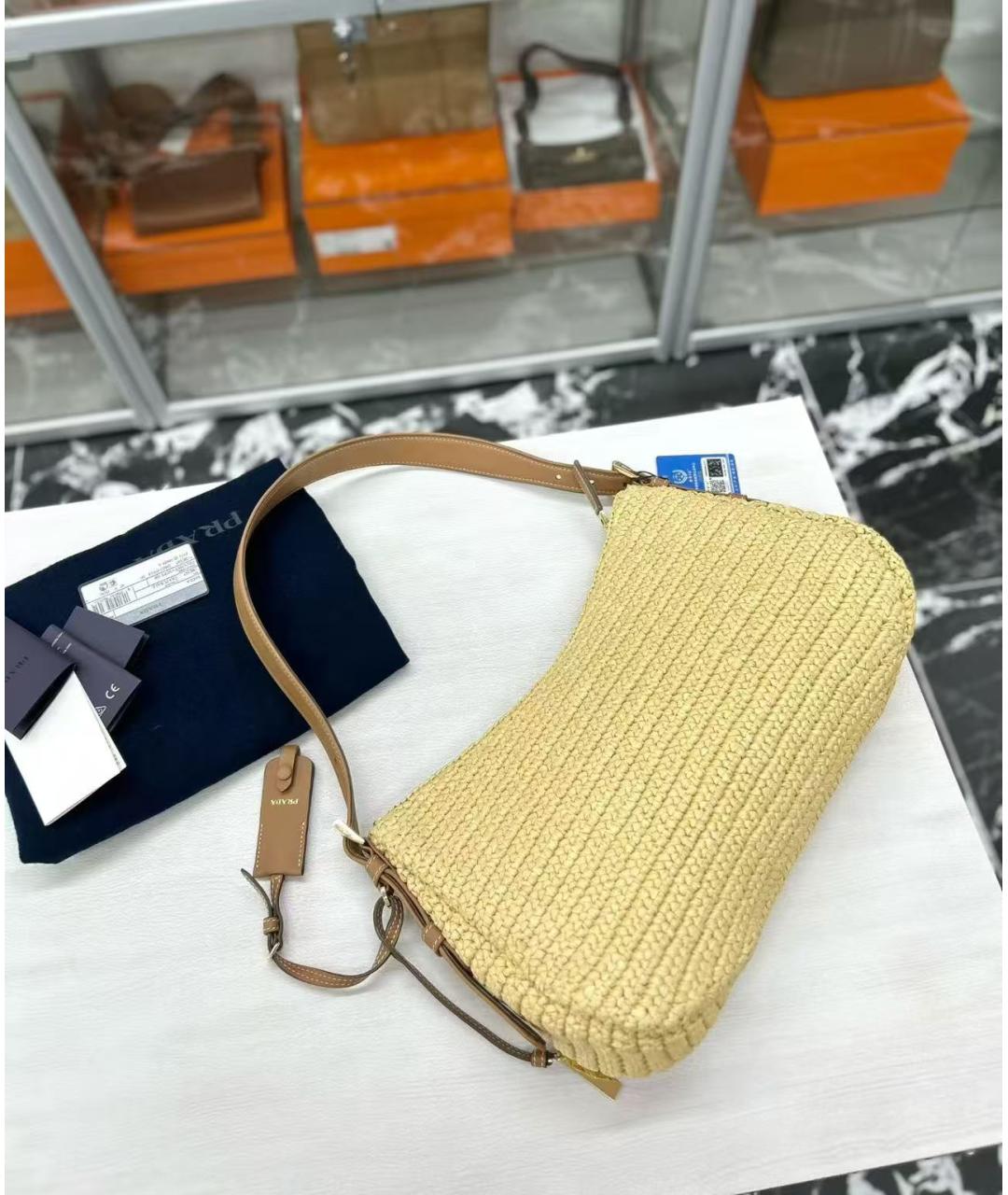 PRADA Желтая сумка через плечо, фото 4