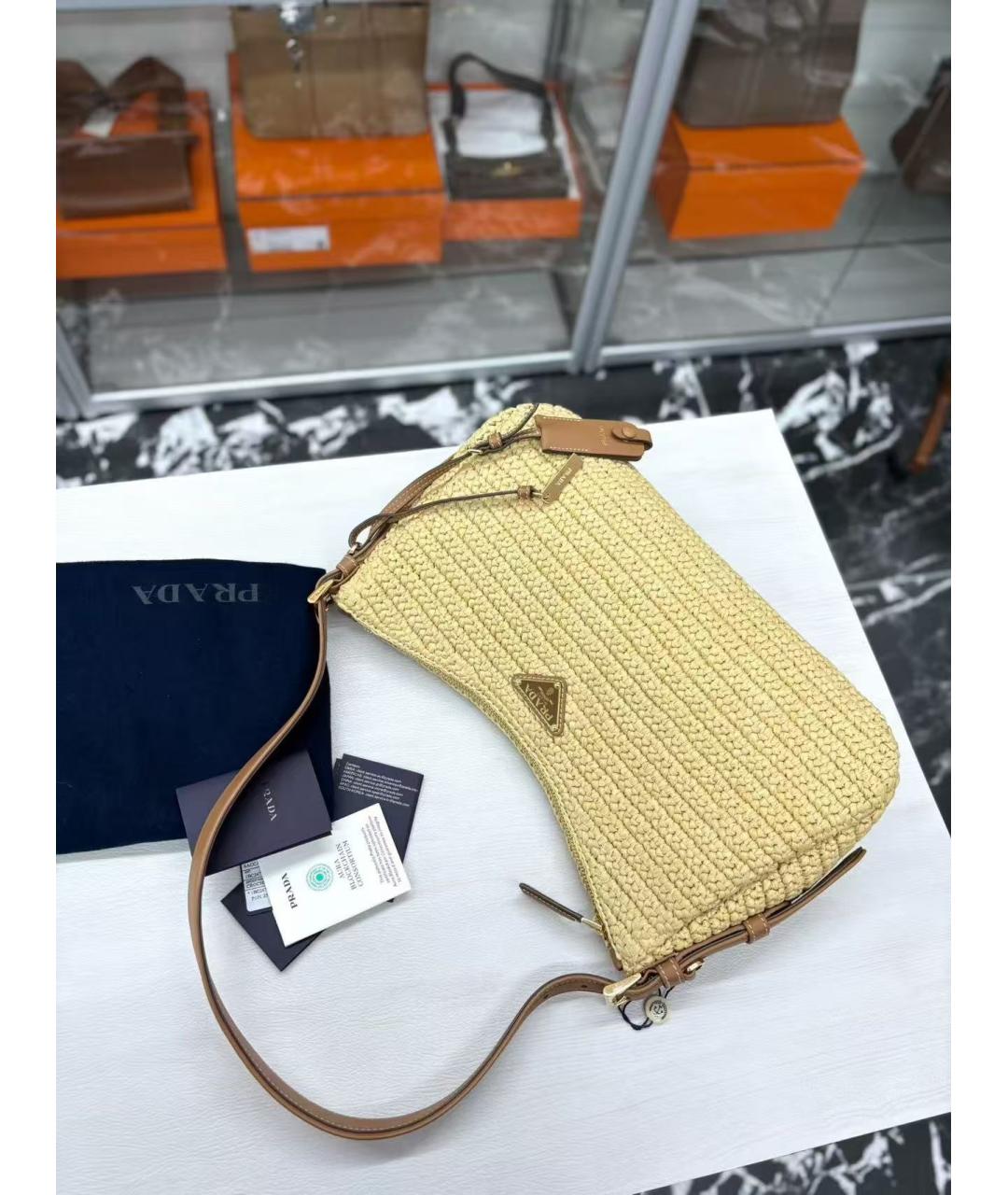 PRADA Желтая сумка через плечо, фото 5