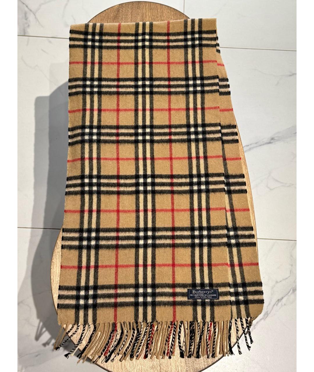 BURBERRY Бежевый кашемировый шарф, фото 3