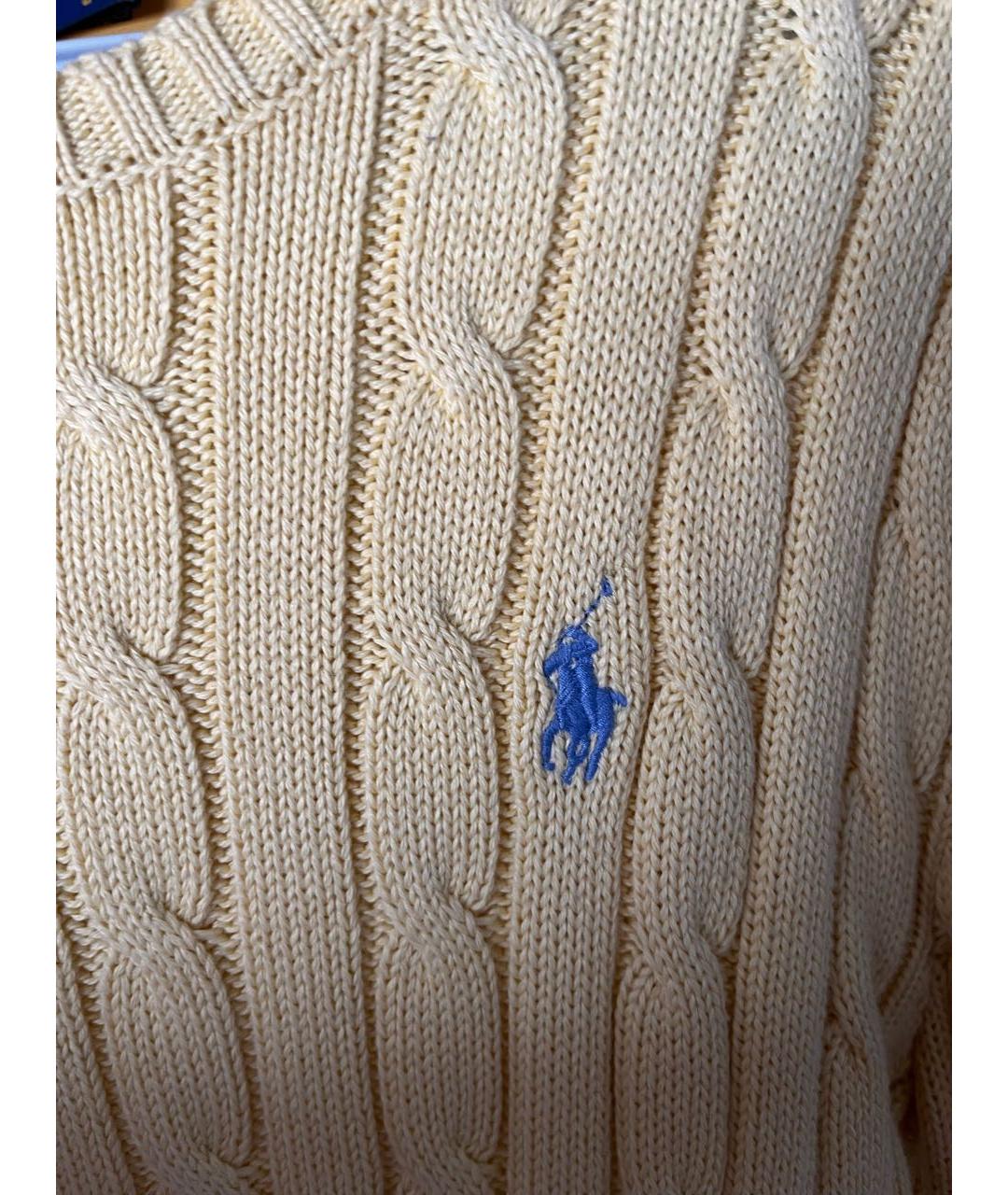 POLO RALPH LAUREN Желтый хлопковый джемпер / свитер, фото 4