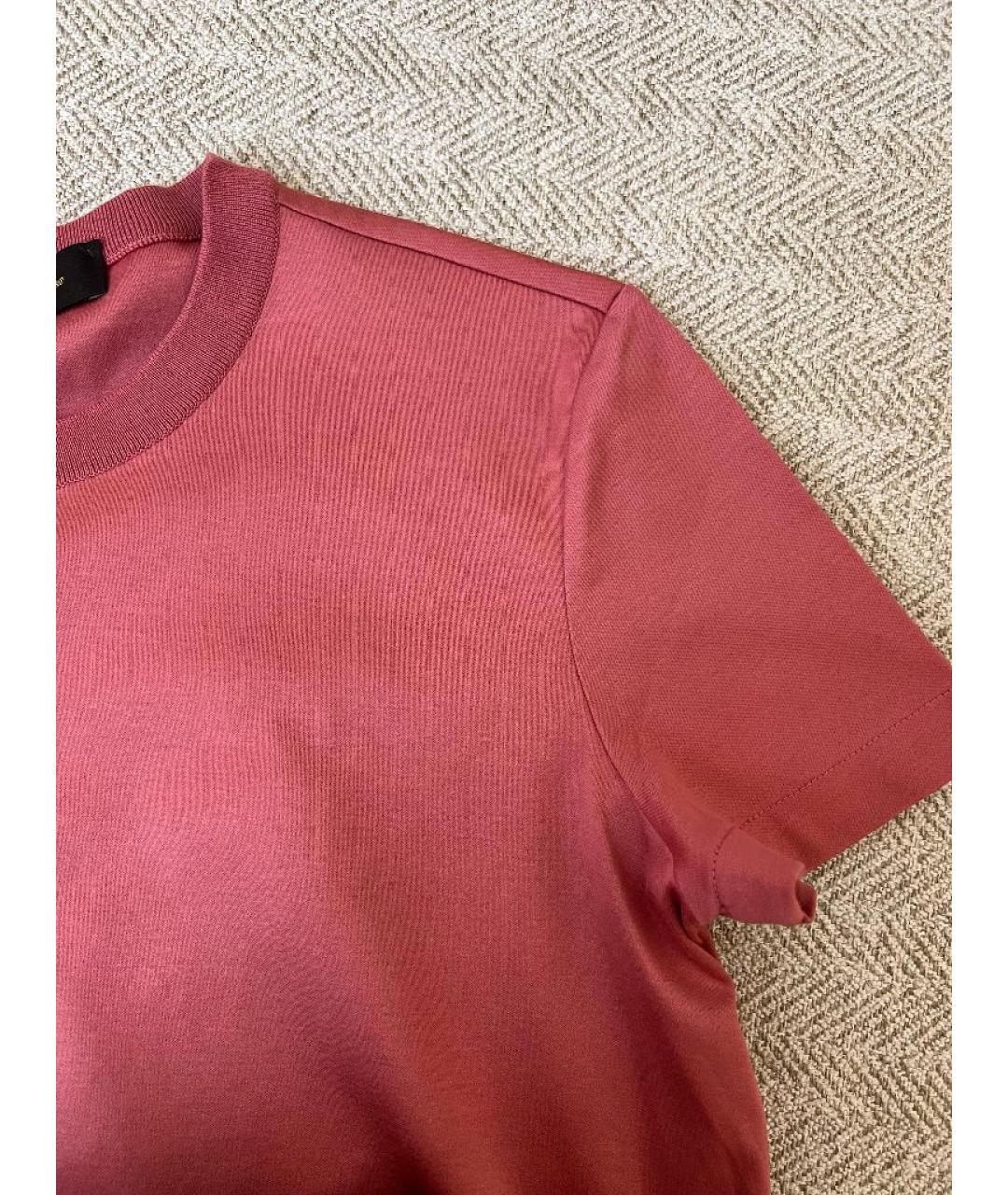 LORO PIANA Коралловая хлопковая футболка, фото 6