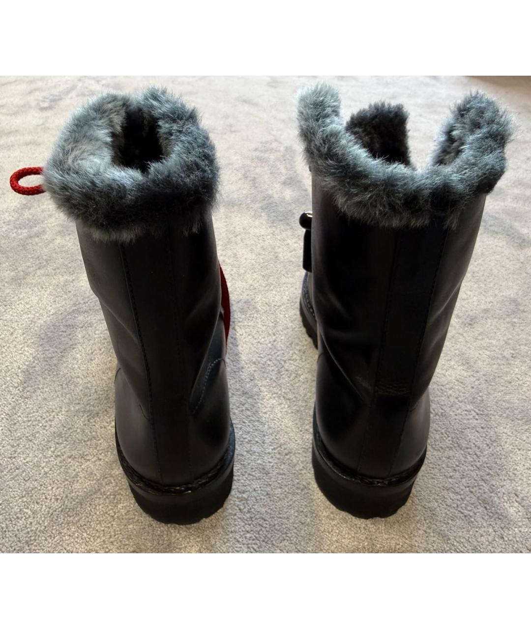 RALPH LAUREN Черные кожаные высокие ботинки, фото 4