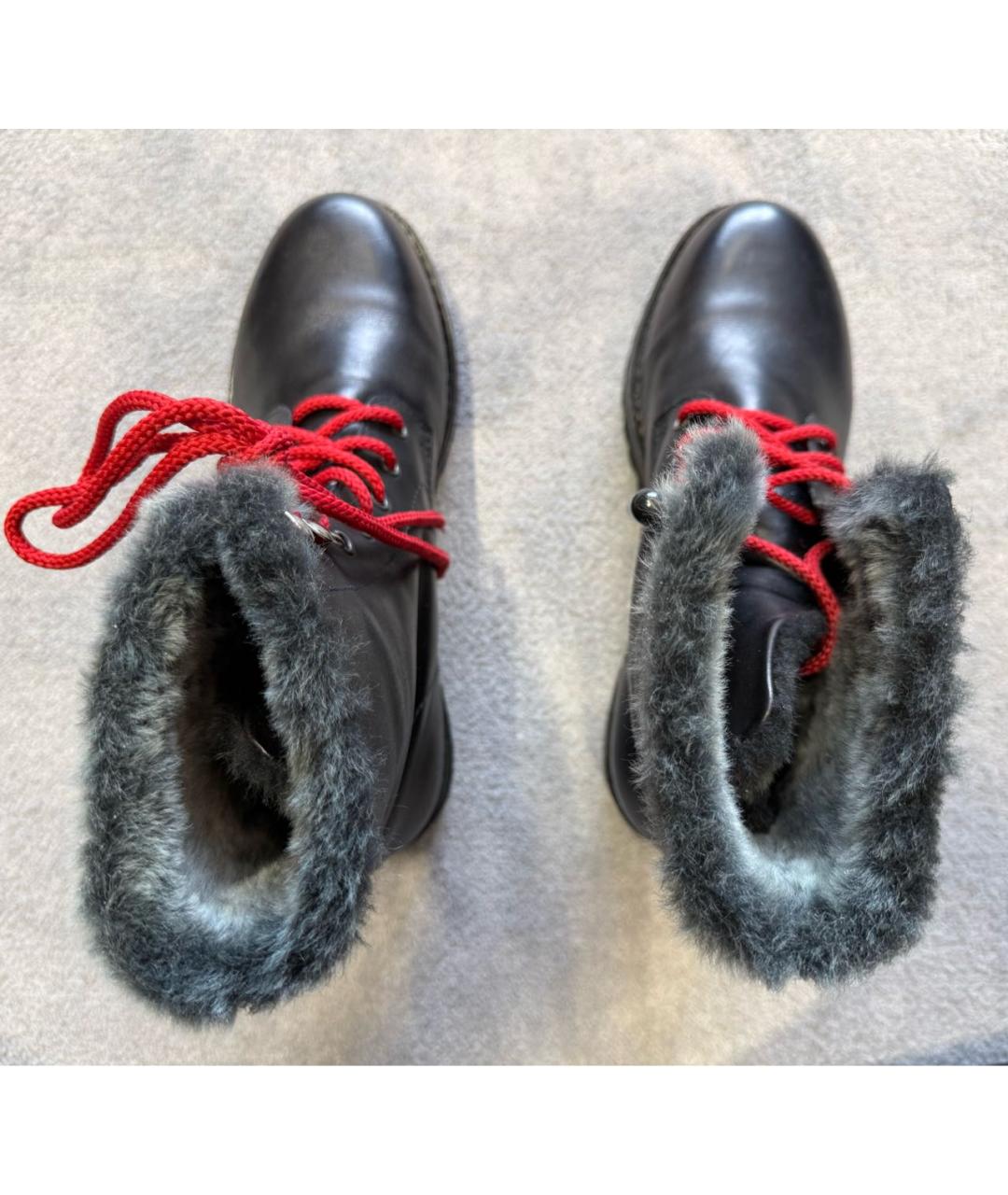 RALPH LAUREN Черные кожаные высокие ботинки, фото 3