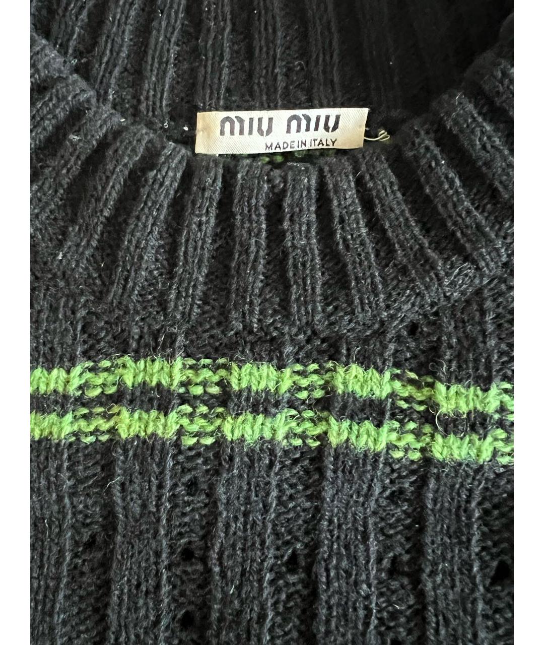 MIU MIU Черный шерстяной джемпер / свитер, фото 4