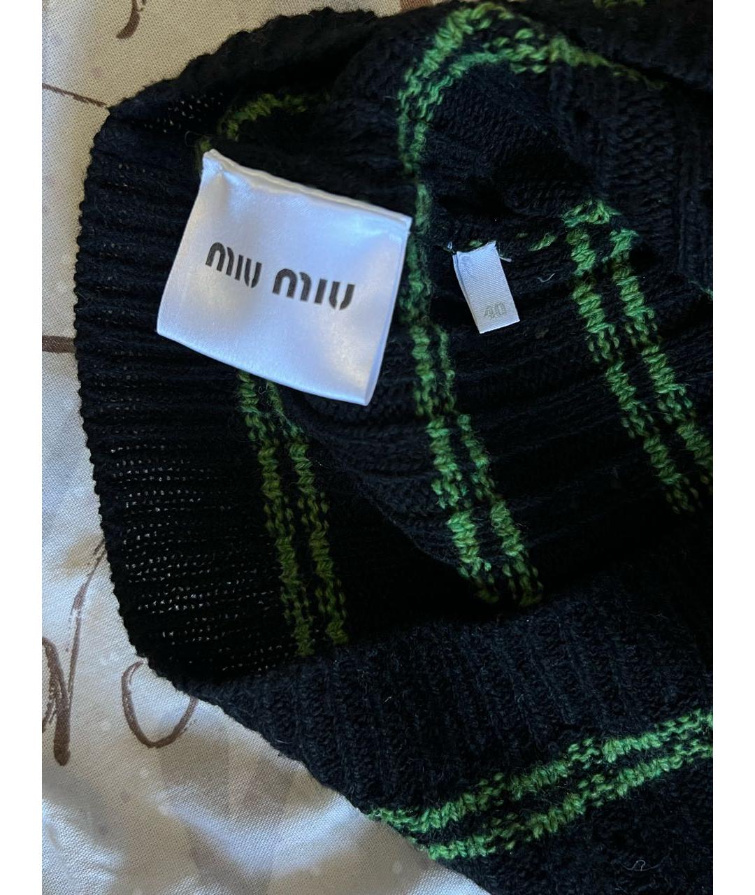 MIU MIU Черный шерстяной джемпер / свитер, фото 6