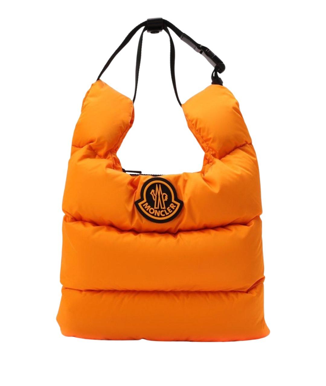 MONCLER Оранжевая тканевая сумка тоут, фото 1