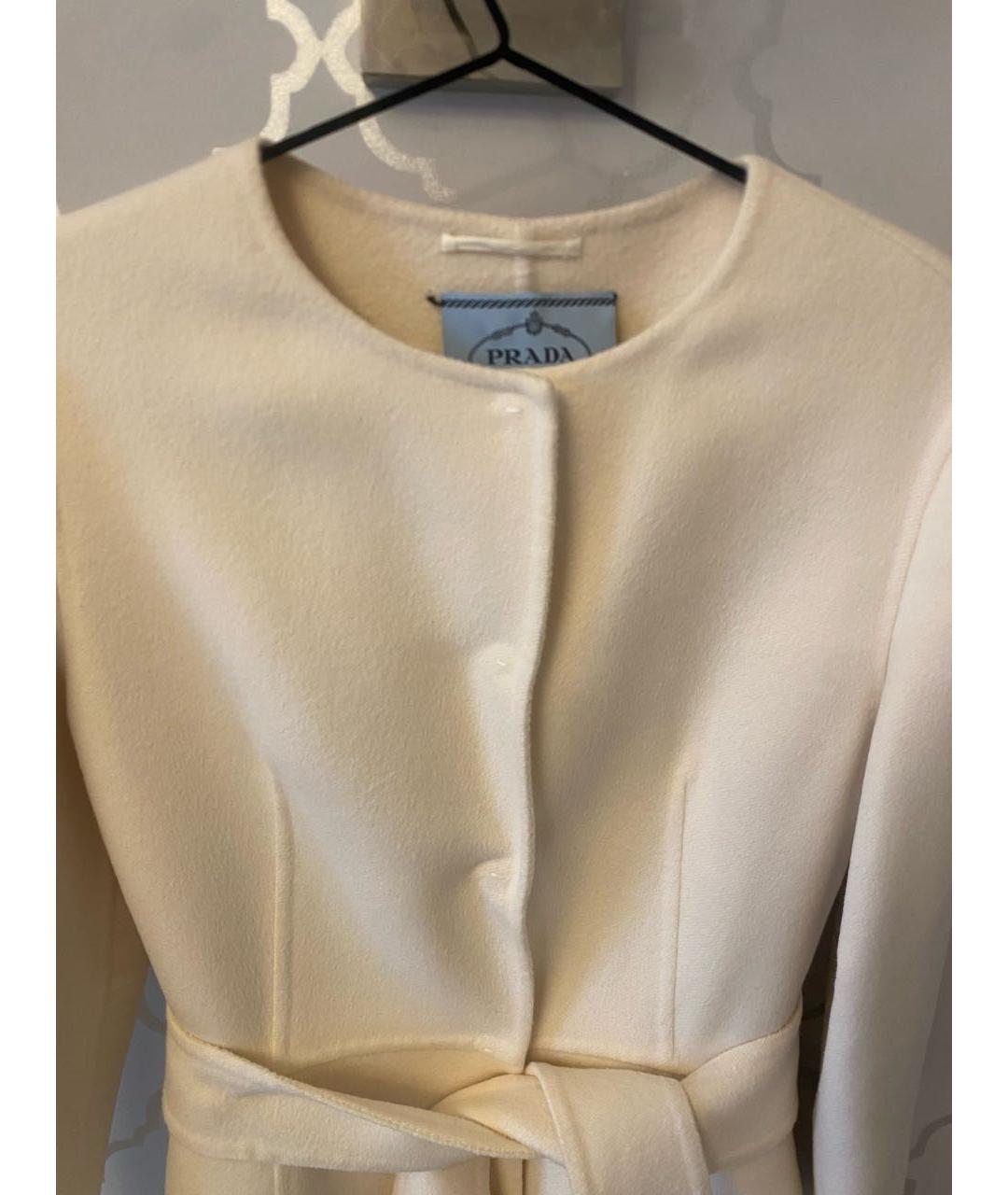 PRADA Белое кашемировое пальто, фото 3