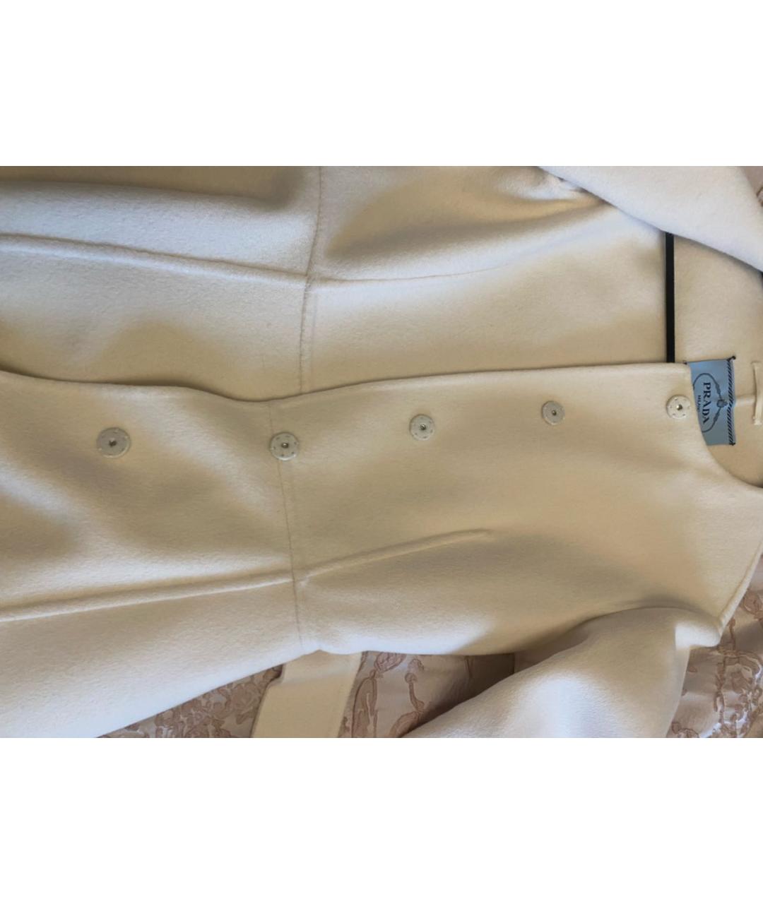 PRADA Белое кашемировое пальто, фото 4