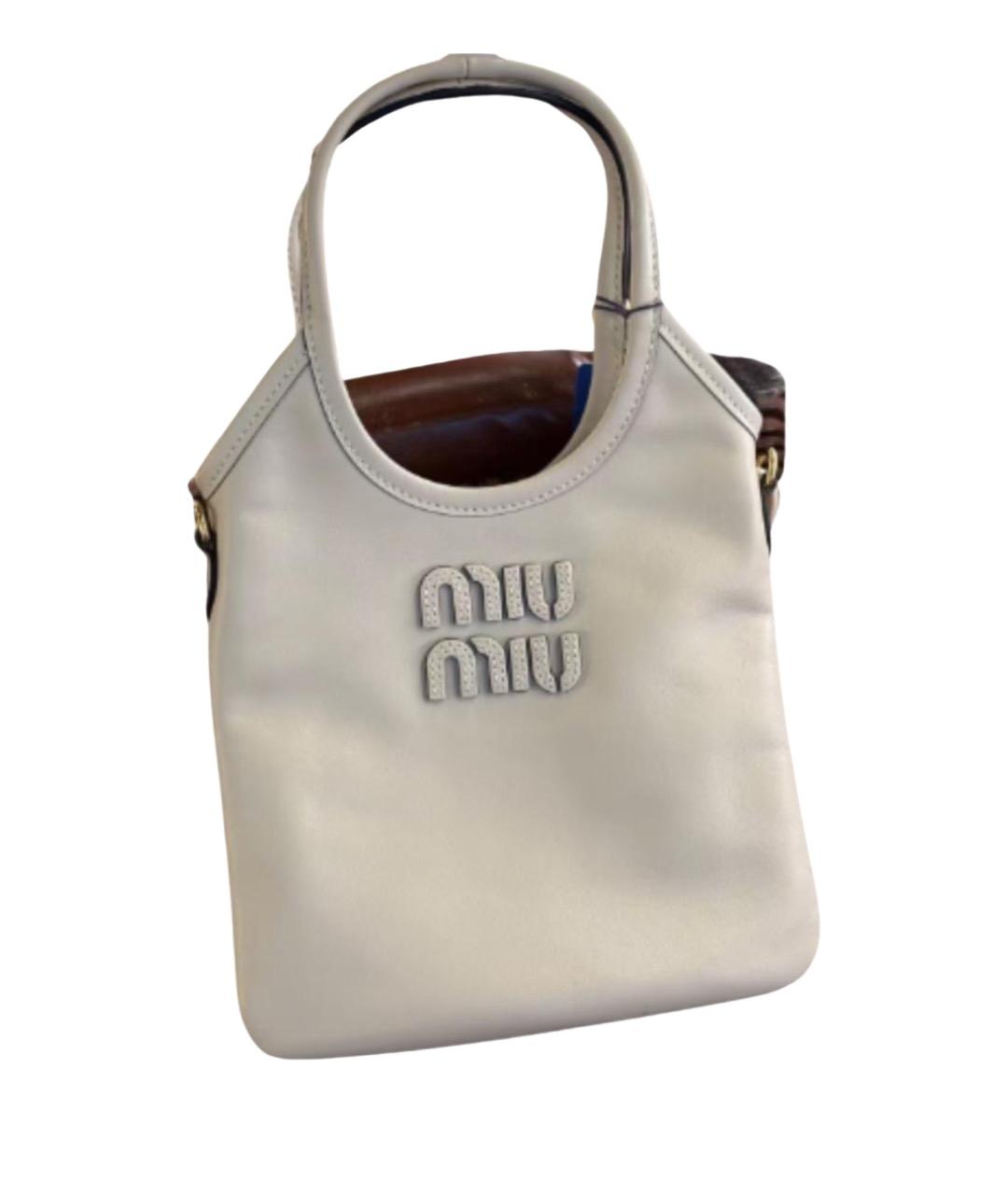 MIU MIU Белая кожаная сумка через плечо, фото 1