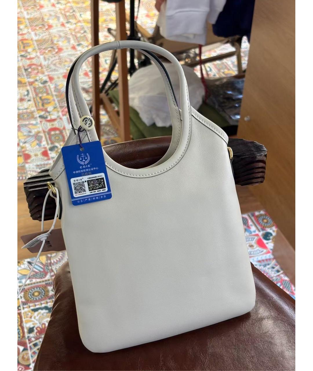 MIU MIU Белая кожаная сумка через плечо, фото 3